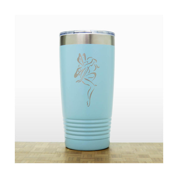 Teal - Fairy 20 oz Insulated Tumbler - Design 5 - Copyright Hues in Glass