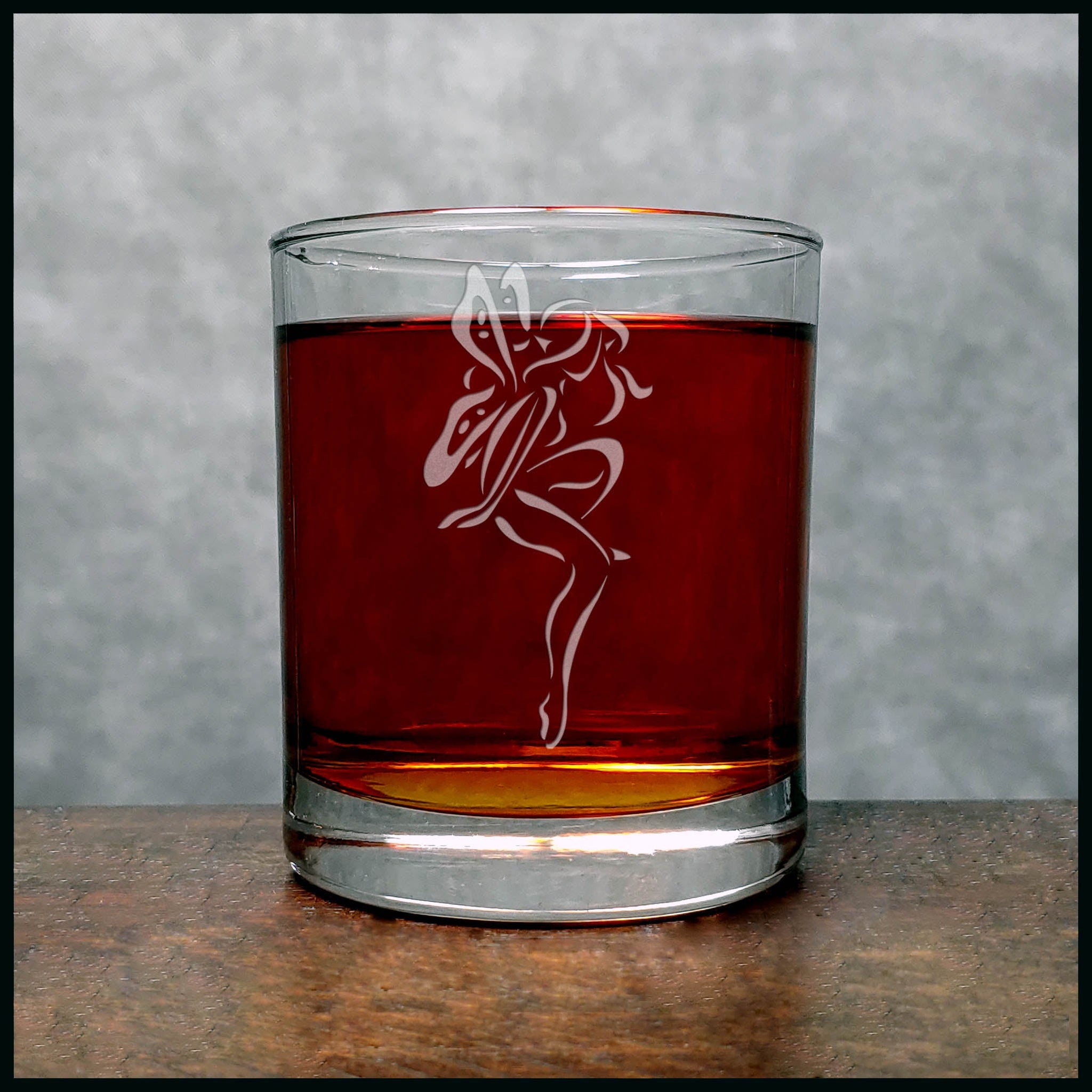 Fairy Personalized Whisky Glass - Design 5 - Copyright Hues in Glass