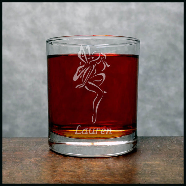 Personalized Fairy Personalized Whisky Glass - Design 5 - Copyright Hues in Glass