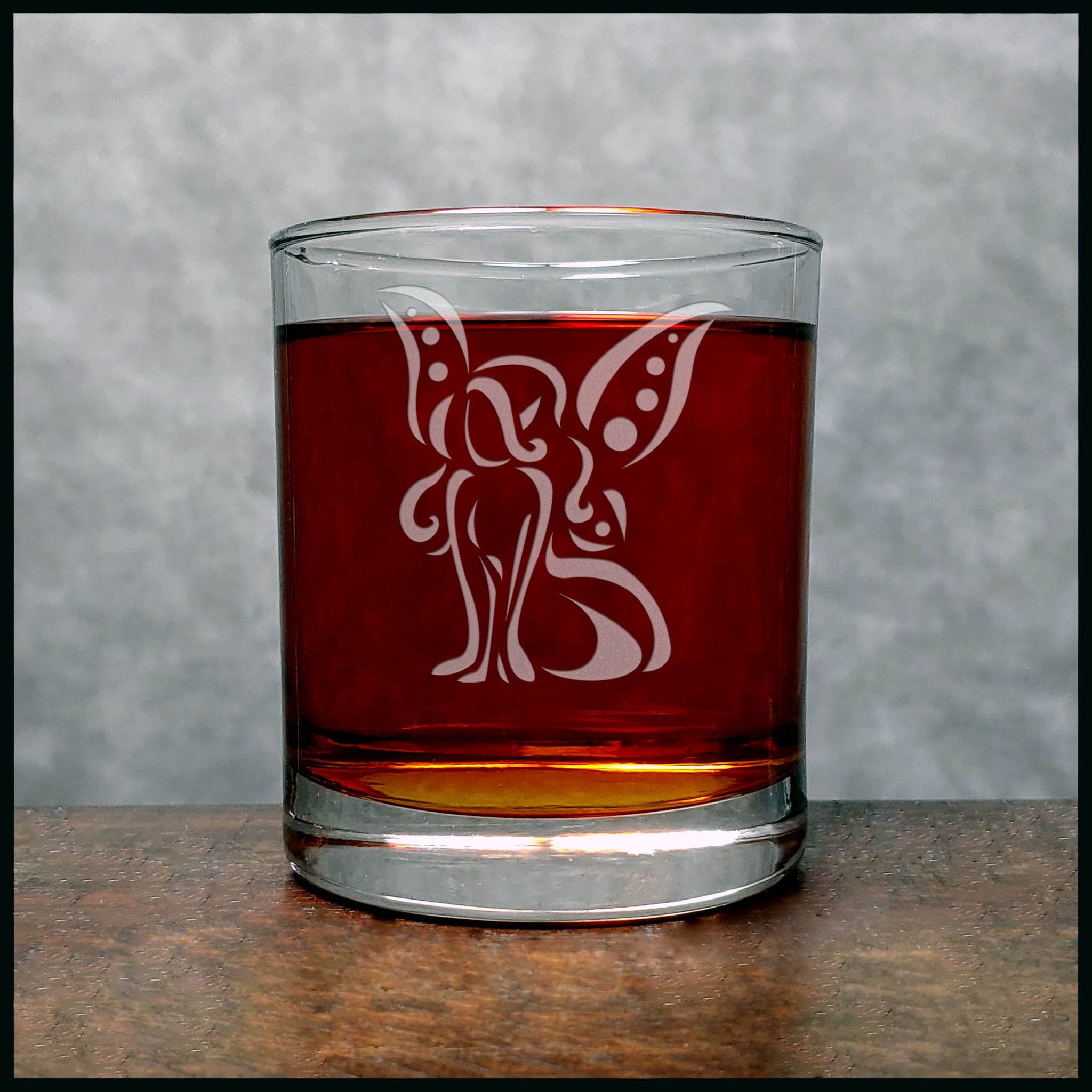 Fairy Personalized Whisky Glass - Design 7 - Copyright Hues in Glass