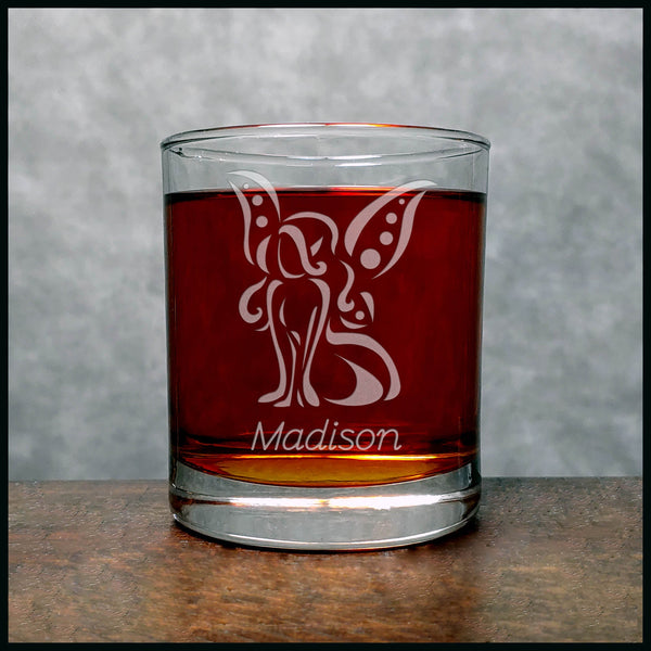 Personalized Fairy Personalized Whisky Glass - Design 7 - Copyright Hues in Glass