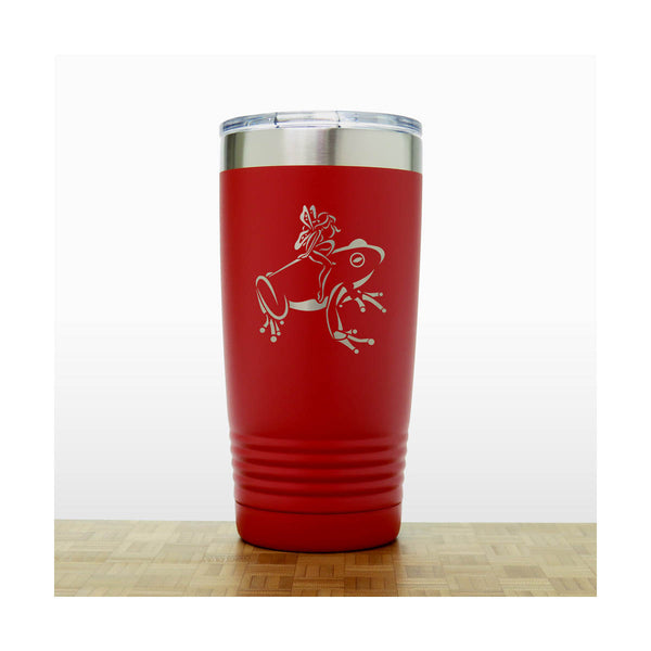 Red - Fairy on a Frog 20 oz Insulated Tumbler - Copyright Hues in Glass