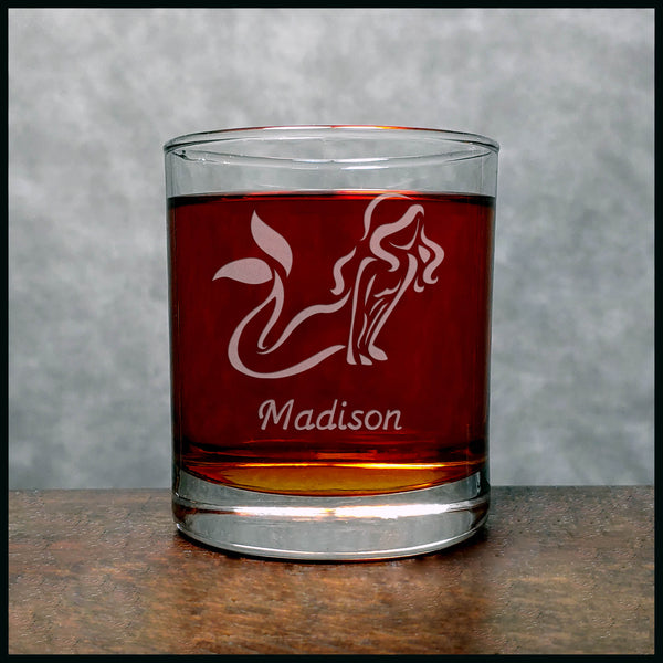 Personalized Mermaid Whisky Glass - Copyright Hues in Glass