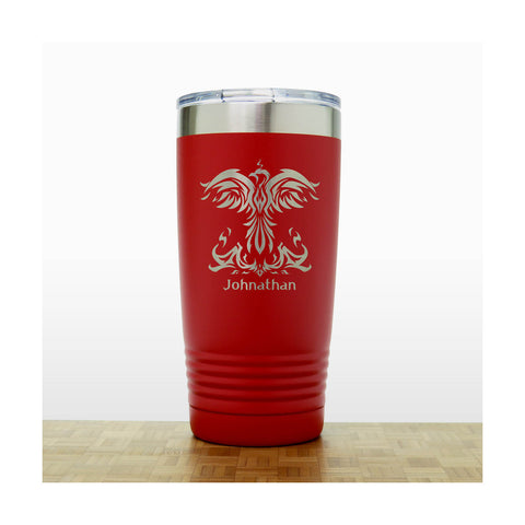 Red - Phoenix 20 oz Insulated Tumbler - Copyright Hues in Glass