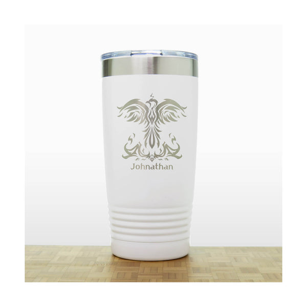 White - Phoenix 20 oz Insulated Tumbler - Copyright Hues in Glass