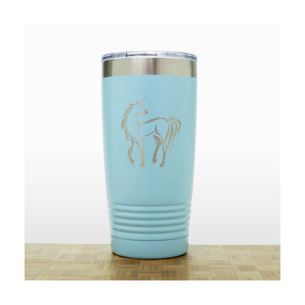 Teal - Unicorn 20 oz Insulated Tumbler - Copyright Hues in Glass