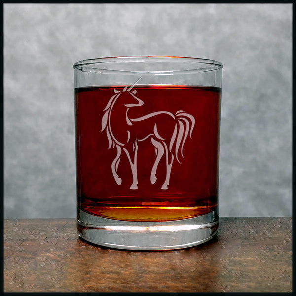 Unicorn Whisky Glass - Copyright Hues in Glass