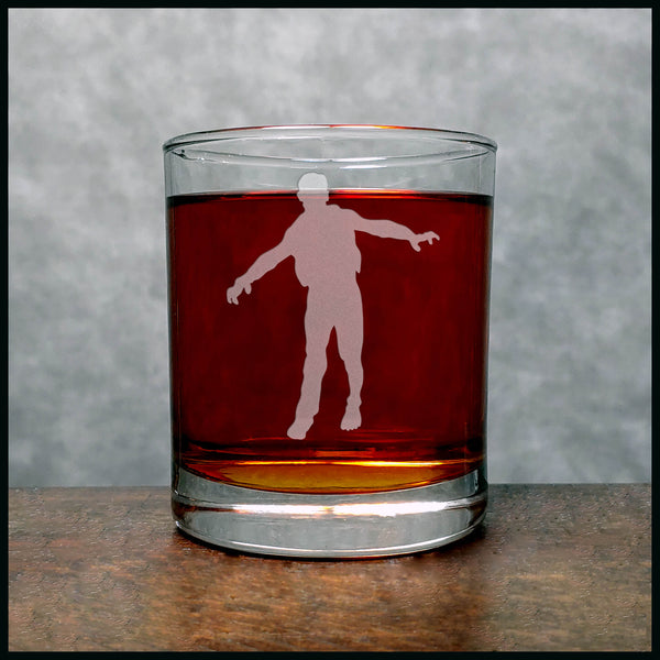 Zombie Whisky Glass - Design 1 - Copyright Hues in Glass