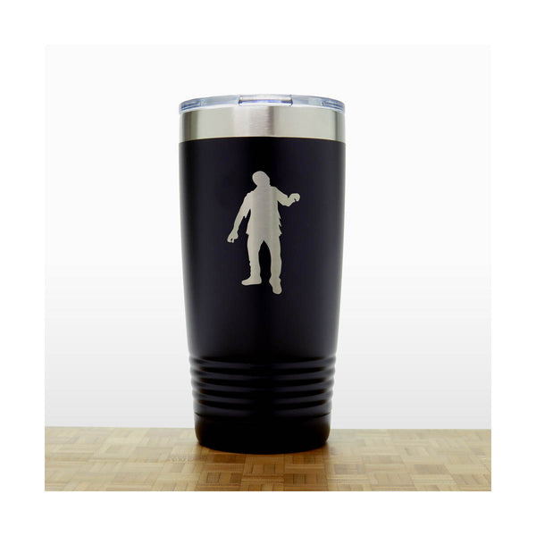 Black - Zombie 20 oz Insulated Tumbler - Design 2 - Copyright Hues in Glass
