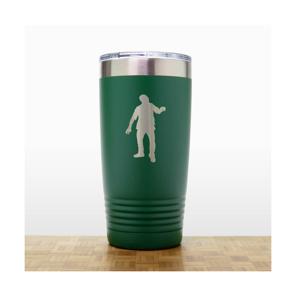 Green - Zombie 20 oz Insulated Tumbler - Design 2 - Copyright Hues in Glass