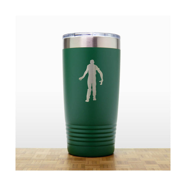 Green - Zombie 20 oz Insulated Tumbler - Design 3 - Copyright Hues in Glass