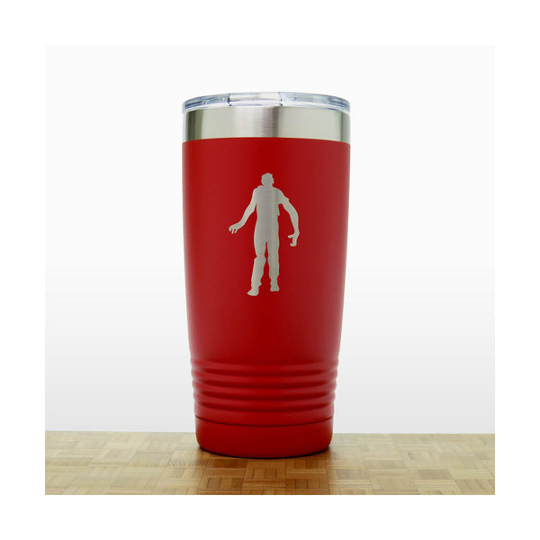 Red - Zombie 20 oz Insulated Tumbler - Design 3 - Copyright Hues in Glass