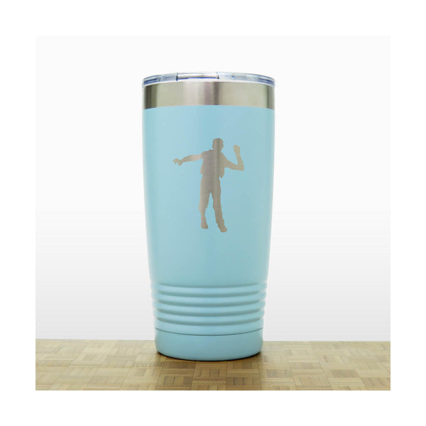 Teal - Zombie 20 oz Insulated Tumbler - Design 4 - Copyright Hues in Glass