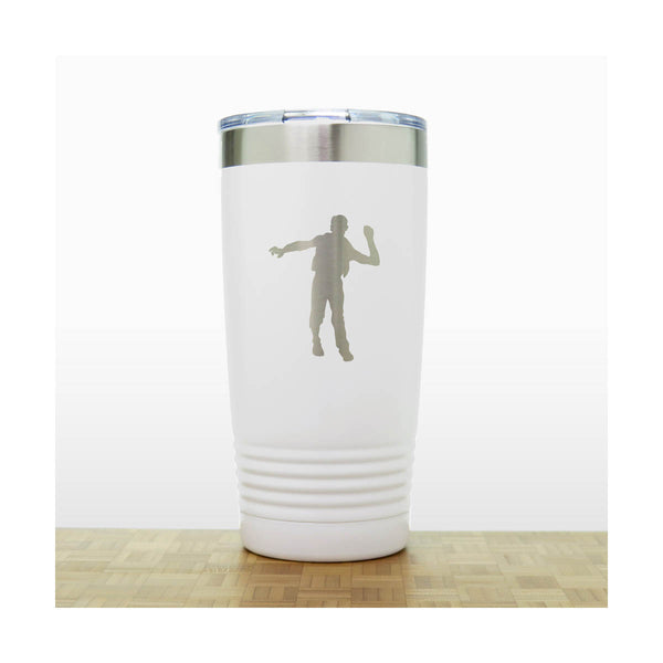 White - Zombie 20 oz Insulated Tumbler - Design 4 - Copyright Hues in Glass
