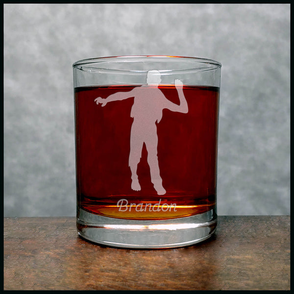 Personalized Zombie Whisky Glass - Design 4 - Copyright Hues in Glass
