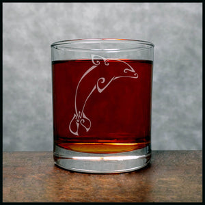 Dolphin Whisky Glass - Copyright Hues in Glass