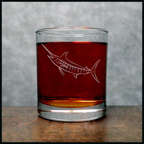 Marlin Whisky Glass - Copyright Hues in Glass