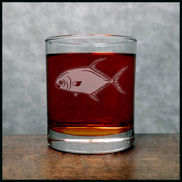 Permit Fish Whisky Glass - Copyright Hues in Glass