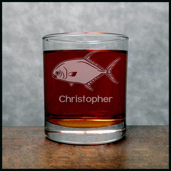 Permit Fish Personalized Whisky Glass - Copyright Hues in Glass