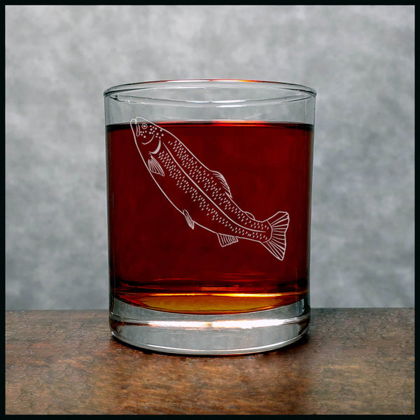 Trout Whisky Glass - Copyright Hues in Glass
