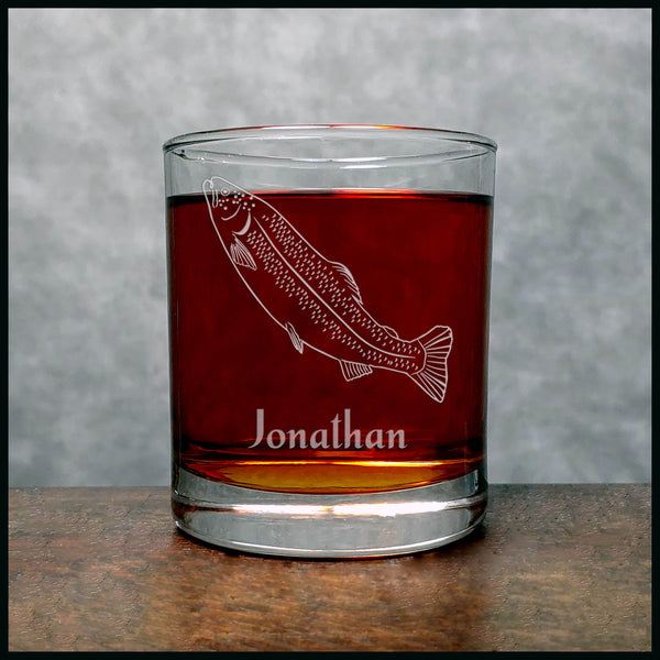 Trout Personalized Whisky Glass - Copyright Hues in Glass