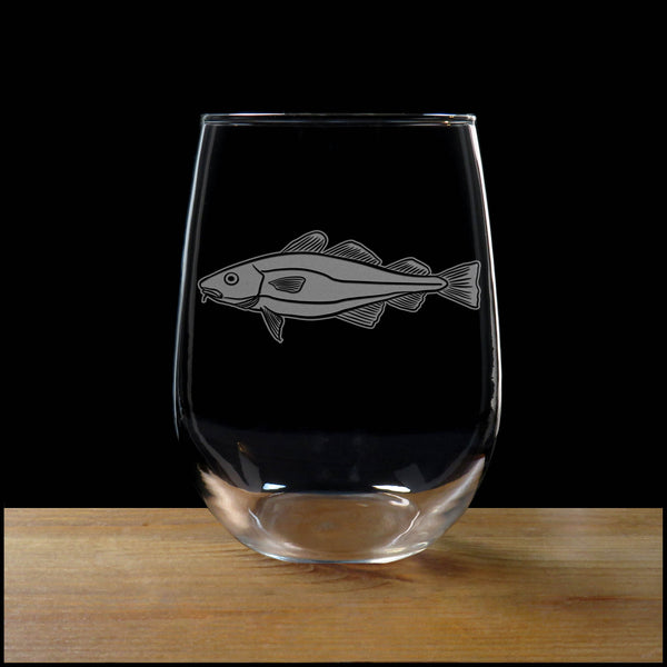 Cod Stemless Wine Glass - Copyright Hues in Glass