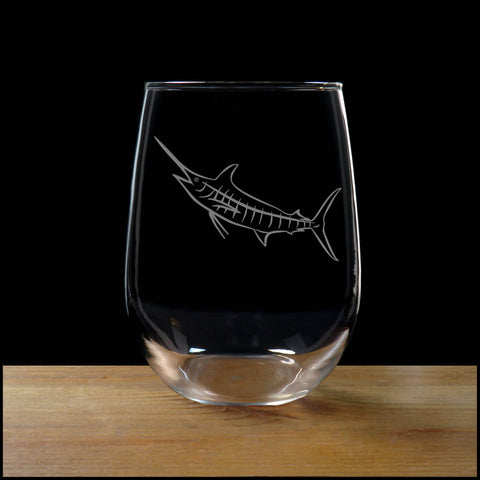 Marlin Stemless Wine Glass - Copyright Hues in Glass