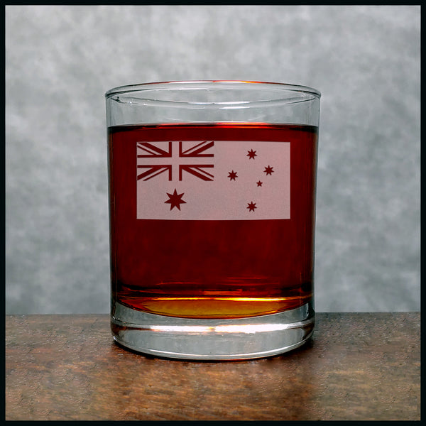 Australian Flag Whiskey Glass - Copyright Hues in Glass