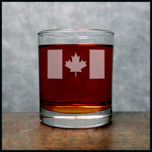 Canada Flag Whiskey Glass - Copyright Hues in Glass