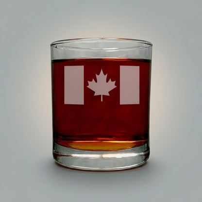 Canada Flag Whiskey Glass - Copyright Hues in Glass