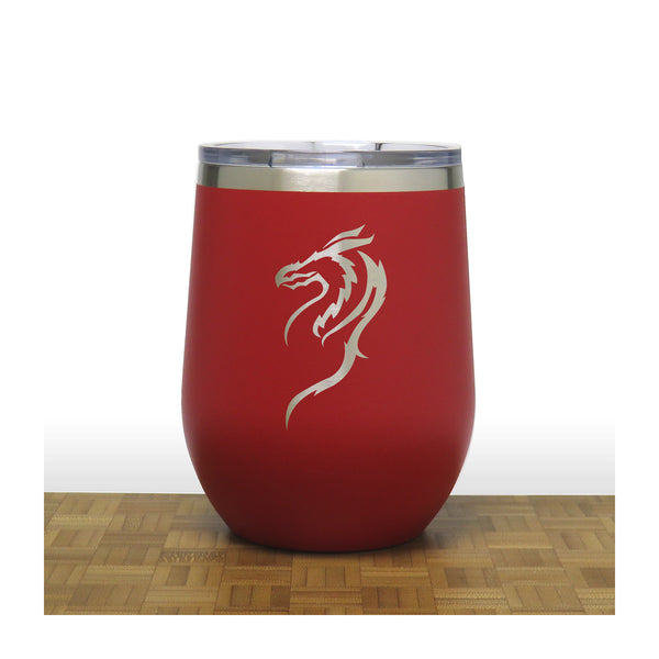 Red - Dragon PC 12oz STEMLESS WINE - Copyright Hues in Glass