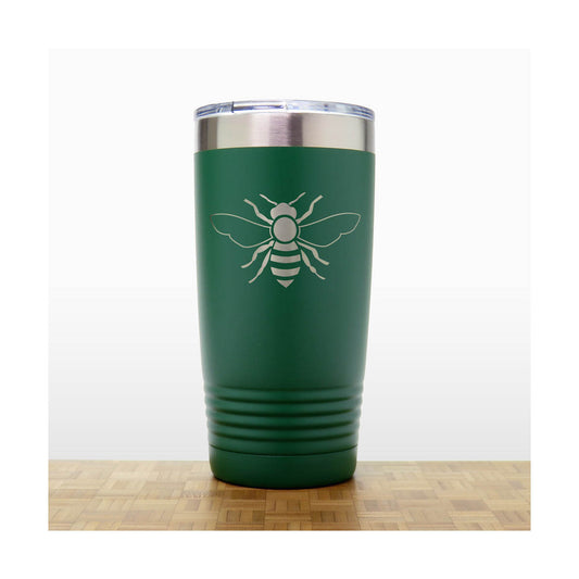 Green - Bee 20 oz Insulated Tumbler - Copyright Hues in Glass