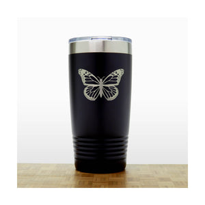 Black - Butterfly 20 oz Insulated Tumbler - Copyright Hues in Glass