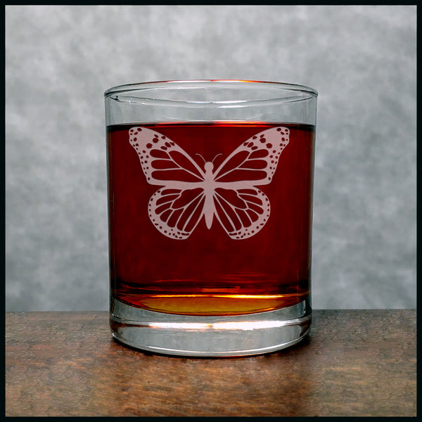 Butterfly Whisky Glass - Copyright Hues in Glass