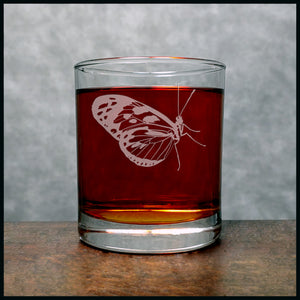 Butterfly Whisky Glass - Design 6 - Copyright Hues in Glass