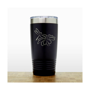 Dragonfly and Daisy Engraved Insulated 20oz Travel Tumbler