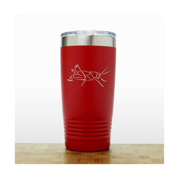 Red - Grasshopper 20 oz Insulated Tumbler - Copyright Hues in Glass