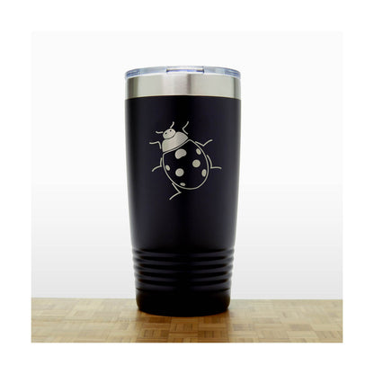 Black - Ladybug 20 oz Insulated Tumbler - Copyright Hues in Glass