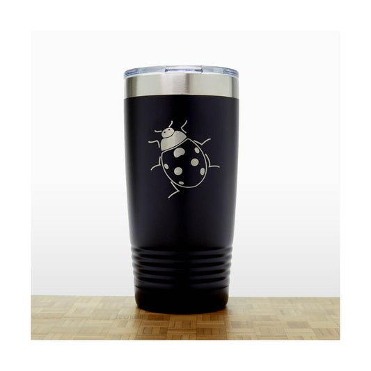 Black - Ladybug 20 oz Insulated Tumbler - Copyright Hues in Glass