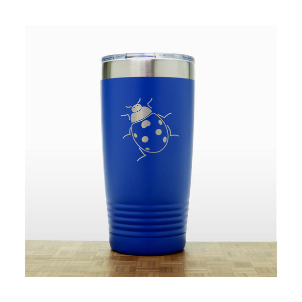 Blue - Ladybug 20 oz Insulated Tumbler - Copyright Hues in Glass