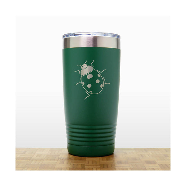 Green - Ladybug 20 oz Insulated Tumbler - Copyright Hues in Glass