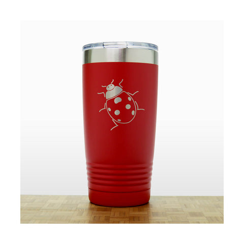 Red - Ladybug 20 oz Insulated Tumbler - Copyright Hues in Glass