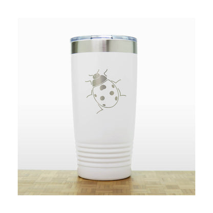 White - Ladybug 20 oz Insulated Tumbler - Copyright Hues in Glass