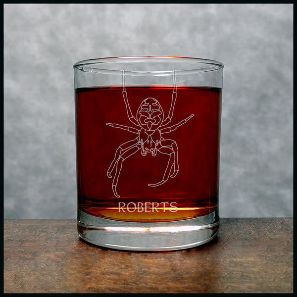Spider Personalized Whisky Glass - Copyright Hues in Glass