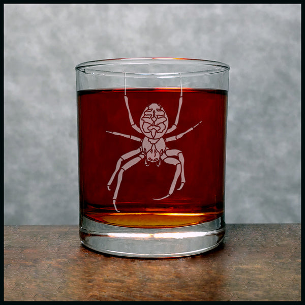 Spider Personalized Whisky Glass - Design 2 - Copyright Hues in Glass