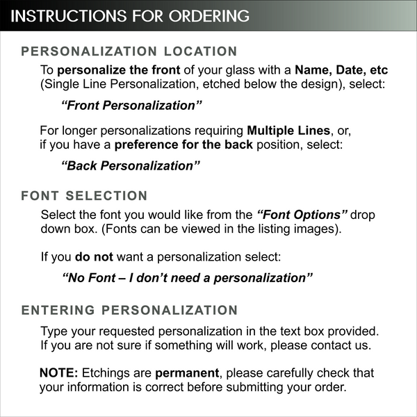 Instructions for Ordering - Whiskey Glass - Copyright Hues in Glass