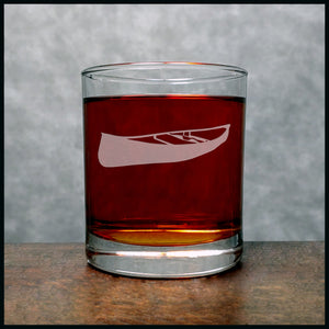 Canoe Personalized Whisky Glass - Design 2 - Copyright Hues in Glass
