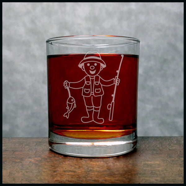 Fisherman Whisky Glass - Design 2 - Copyright Hues in Glass