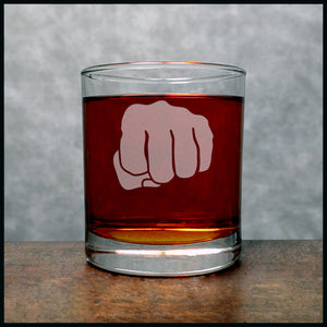 Fist Whisky Glass - Design 2 - Copyright Hues in Glass