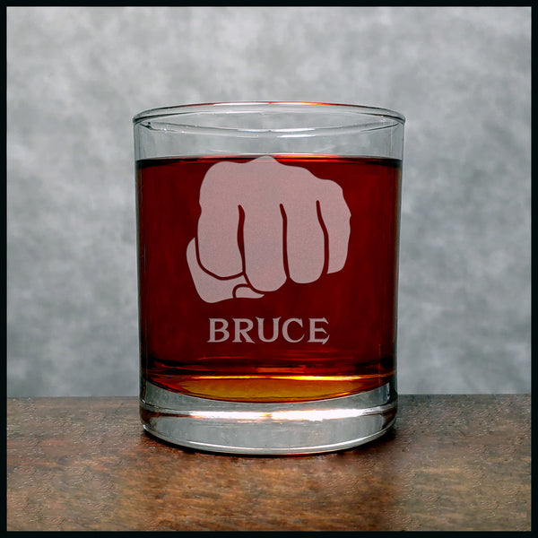 Fist Personalized Whisky Glass - Design 2 - Copyright Hues in Glass